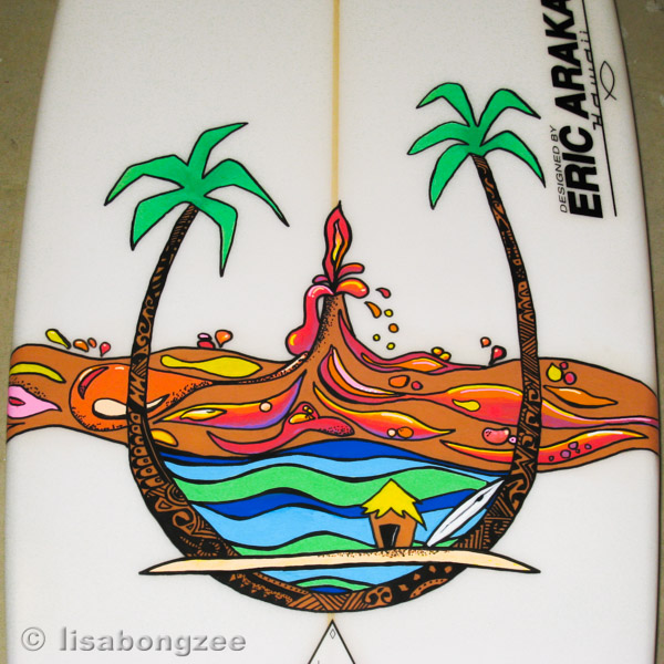 Tiki's & Palm Trees My Surfboard Art EA Element